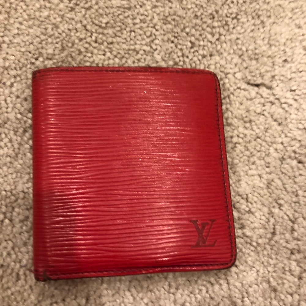 Vintage Louis Vuitton Red Epi Bifold Wallet